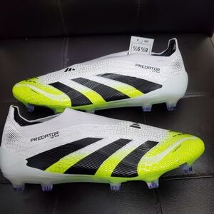 Adidas Predator Elite Cleats - White and Neon Yellow Brand New 8.5 Or 11